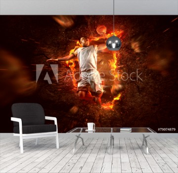 Picture of Basketball Player on Fire